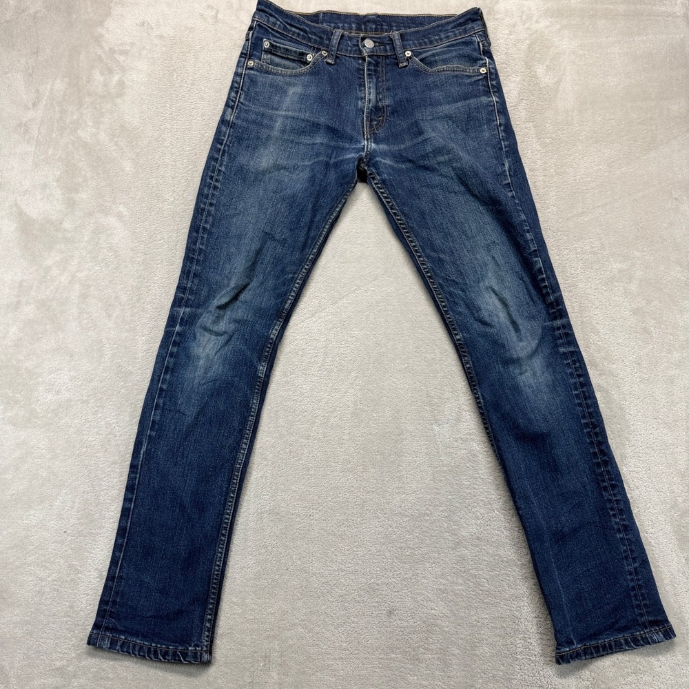 Levi's 511 Jeans Mens 31x32 Blue 511 Slim Fit Dark Wash Stretch Denim Whiskered